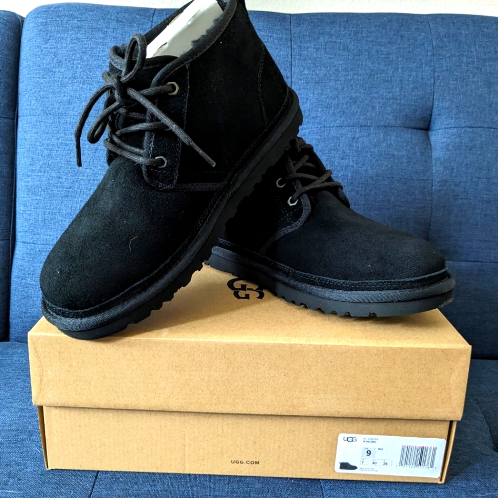 NIB Black Suede Ugg Booties